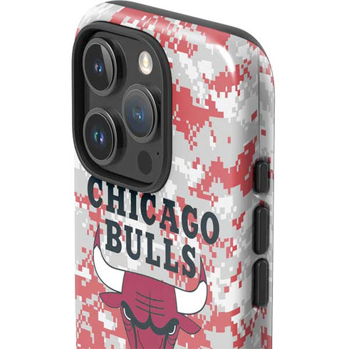 NBA Chicago Bulls Digi Camo iPhone 16 Pro Max Impact Case