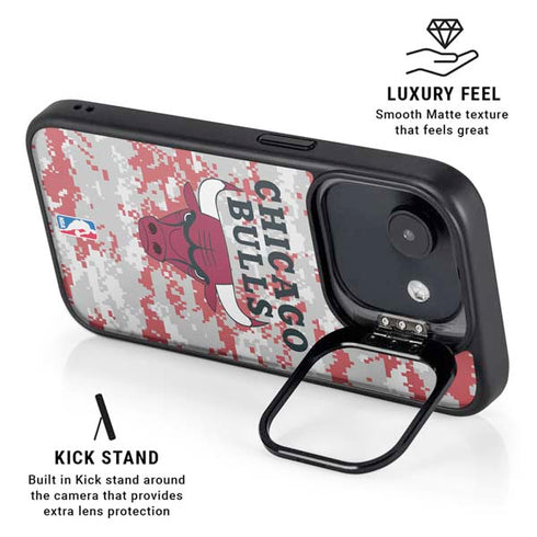 NBA Chicago Bulls Digi Camo iPhone 16e Kickstand Case