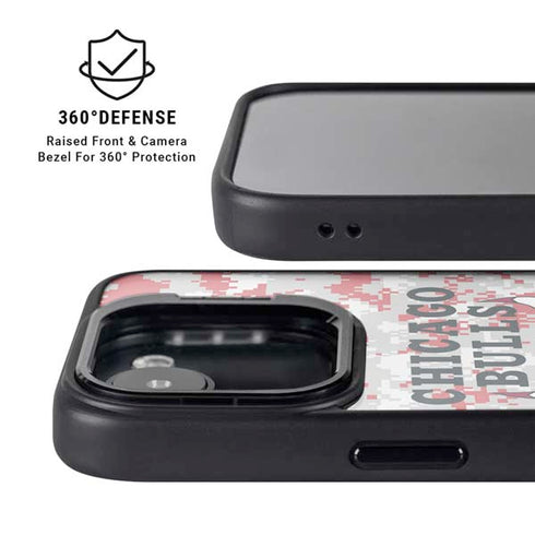 NBA Chicago Bulls Digi Camo iPhone 16e Kickstand Case