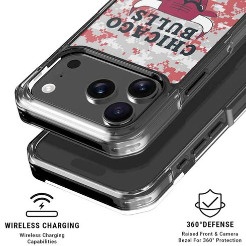 NBA Chicago Bulls Digi Camo iPhone 18 Pro Clear Case