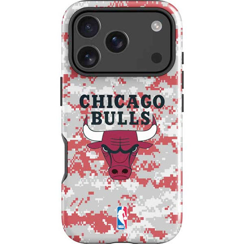 NBA Chicago Bulls Digi Camo iPhone 18 Pro Impact Case