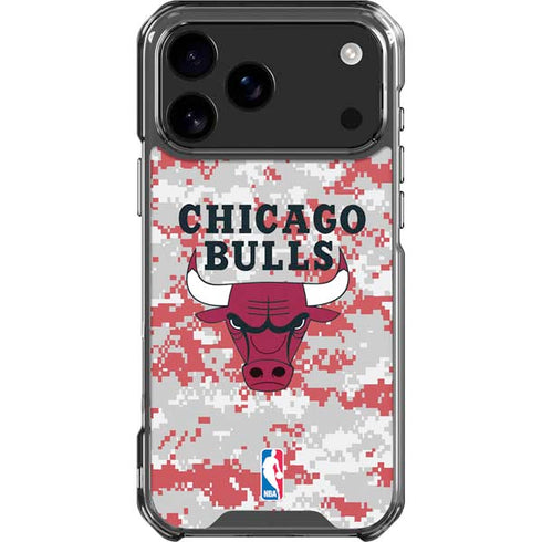 NBA Chicago Bulls Digi Camo iPhone 18 Pro Max Clear Case