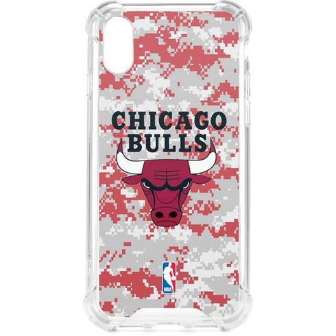 NBA Chicago Bulls Digi Camo iPhone XS Clear Case
