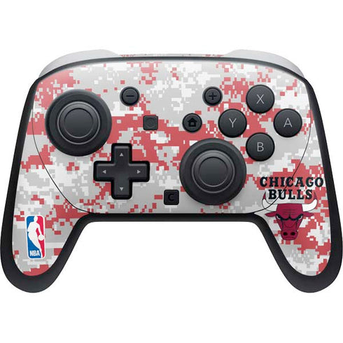 NBA Chicago Bulls Digi Camo Nintendo Switch 2 (2025) Pro Controller Skin