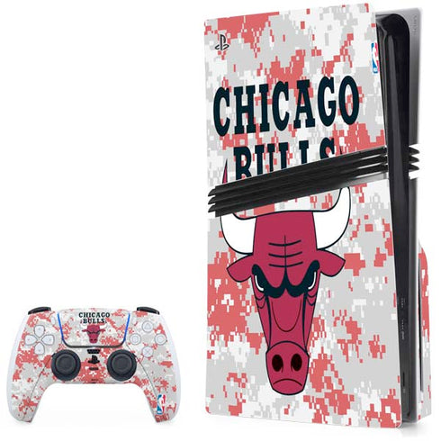NBA Chicago Bulls Digi Camo PlayStation PS5 Skins