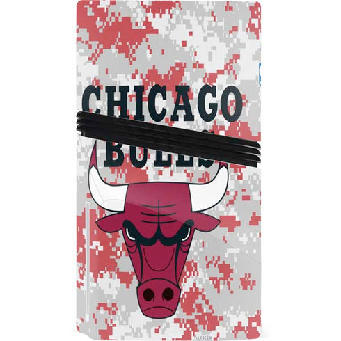 NBA Chicago Bulls Digi Camo PS5 Pro Disk Console Skin