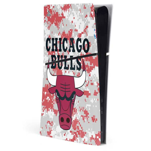 NBA Chicago Bulls Digi Camo PS5 Slim Digital Edition Console Skin