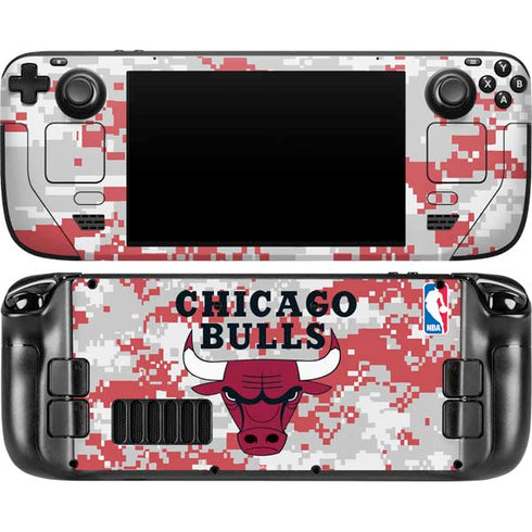 NBA Chicago Bulls Digi Camo Steam Deck Handheld Gaming Computer OLED Skin