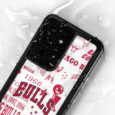NBA Chicago Bulls Historic Blast Galaxy S24 Ultra Waterproof Case