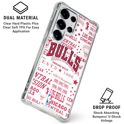 NBA Chicago Bulls Historic Blast Galaxy S25 Ultra Clear Case