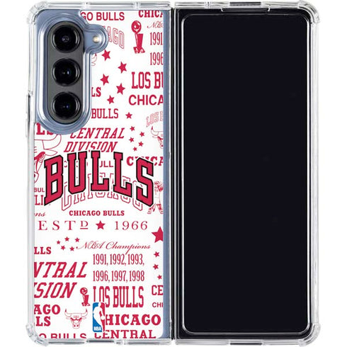 NBA Chicago Bulls Historic Blast Galaxy Z Fold5 5G Clear Case