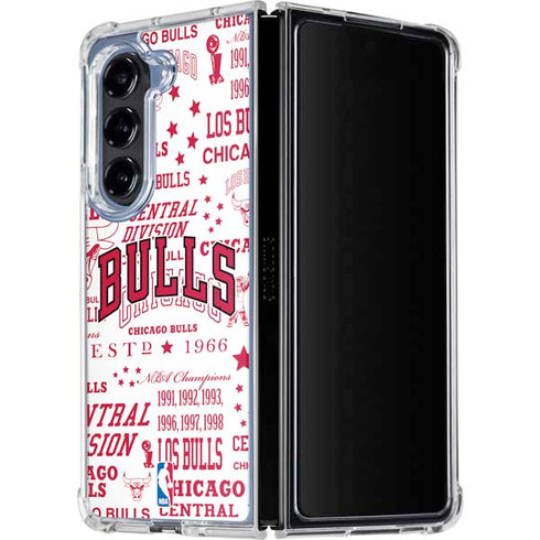 NBA Chicago Bulls Historic Blast Galaxy Z Fold5 5G Clear Case