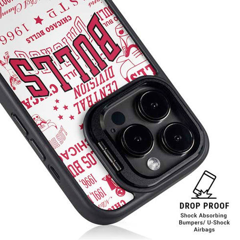 NBA Chicago Bulls Historic Blast iPhone 15 Pro Max Kickstand Case