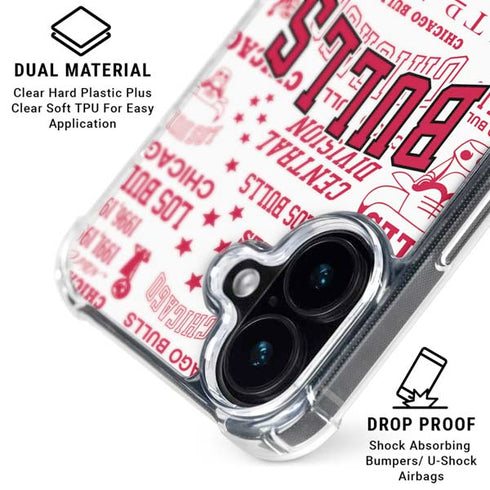 NBA Chicago Bulls Historic Blast iPhone 16 Clear Case
