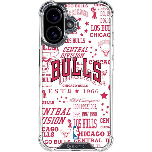 NBA Chicago Bulls Historic Blast iPhone 16 Plus Clear Case