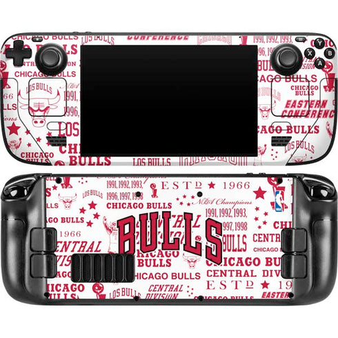 NBA Chicago Bulls Historic Blast Steam Deck Handheld Gaming Computer OLED Skin