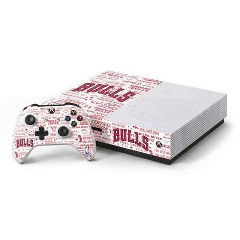 NBA Chicago Bulls Historic Blast Xbox One S Console and Controller Bundle Skin