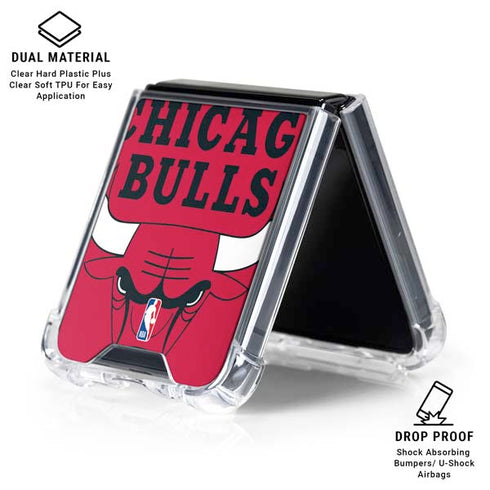 NBA Chicago Bulls Large Logo Galaxy Z Flip6 Clear Case