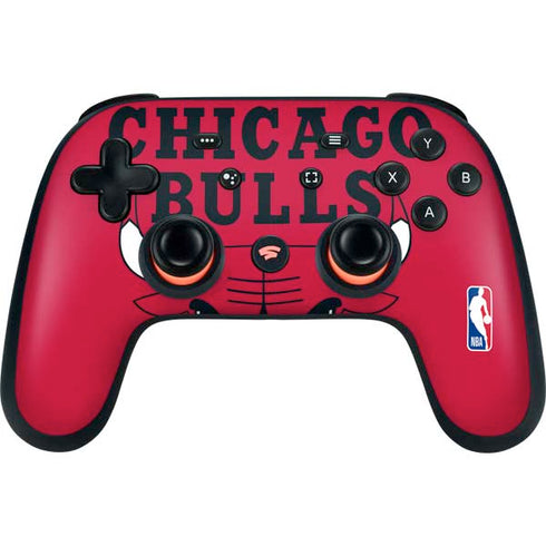 NBA Chicago Bulls Large Logo Google Stadia Controller Skin