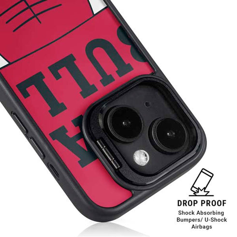 NBA Chicago Bulls Large Logo iPhone 15 Kickstand Case