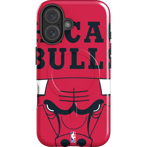 NBA Chicago Bulls Large Logo iPhone 16 Magsafe Impact Case