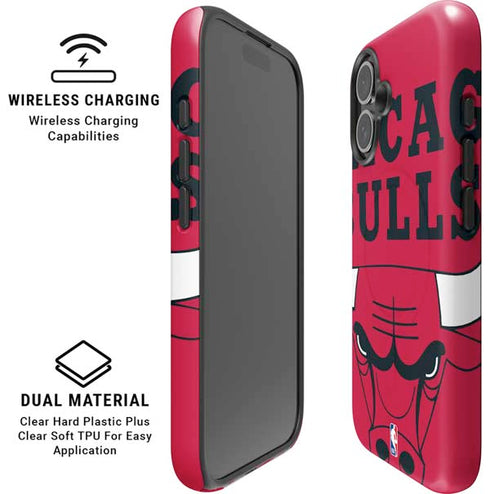 NBA Chicago Bulls Large Logo iPhone 16 Magsafe Impact Case