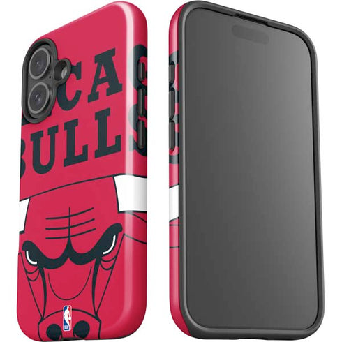 NBA Chicago Bulls Large Logo iPhone 16 Plus Impact Case
