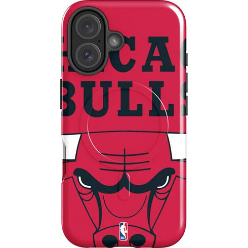 NBA Chicago Bulls Large Logo iPhone 16 Plus Magsafe Impact Case