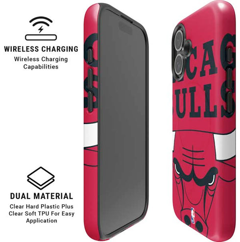 NBA Chicago Bulls Large Logo iPhone 16 Plus Magsafe Impact Case