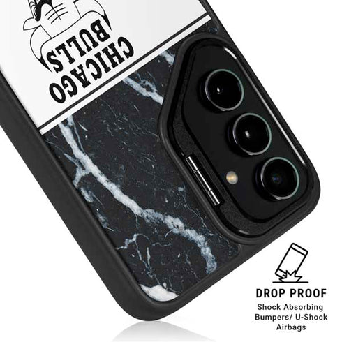 NBA Chicago Bulls Marble Galaxy S25 Kickstand Case