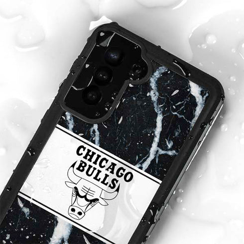 NBA Chicago Bulls Marble Galaxy S24 Plus Waterproof Case