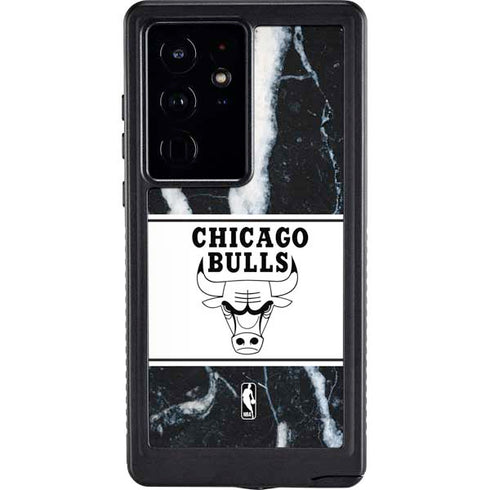 NBA Chicago Bulls Marble Galaxy S24 Ultra Waterproof Case