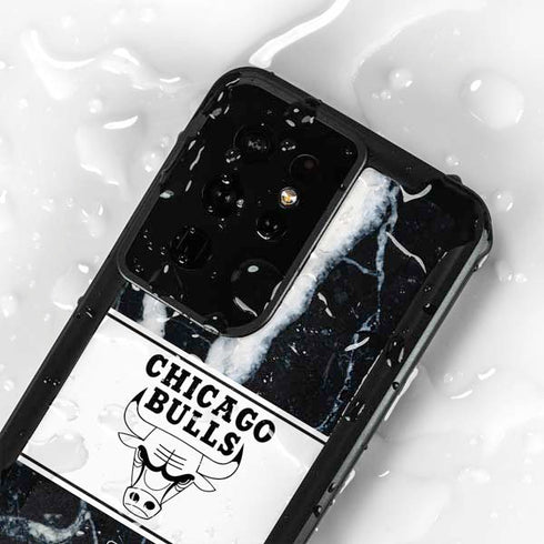 NBA Chicago Bulls Marble Galaxy S24 Ultra Waterproof Case