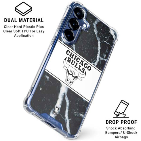 NBA Chicago Bulls Marble Galaxy S25 Plus Clear Case