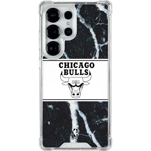 NBA Chicago Bulls Marble Galaxy S25 Ultra Clear Case