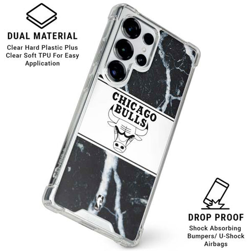 NBA Chicago Bulls Marble Galaxy S25 Ultra Clear Case