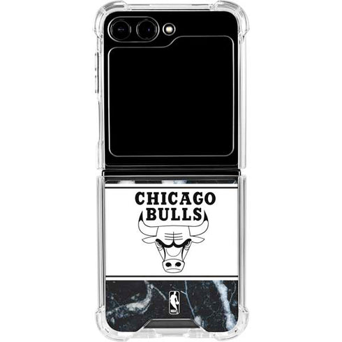 NBA Chicago Bulls Marble Galaxy Z Flip6 Clear Case