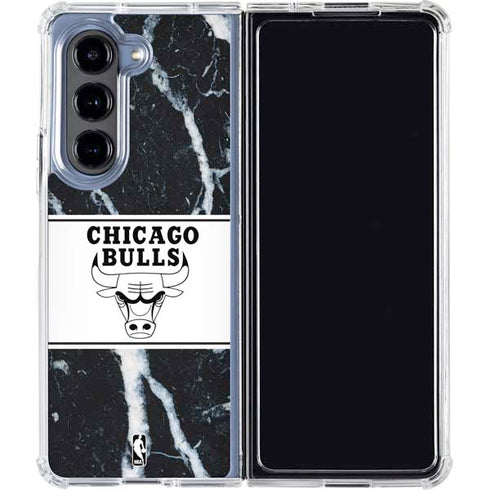 NBA Chicago Bulls Marble Galaxy Z Fold5 5G Clear Case