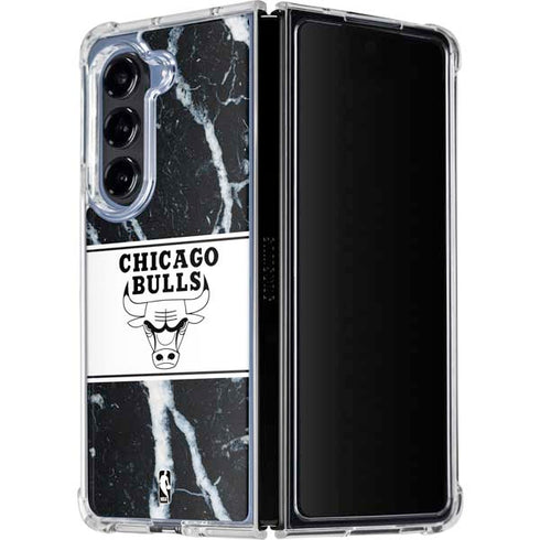 NBA Chicago Bulls Marble Galaxy Z Fold5 5G Clear Case