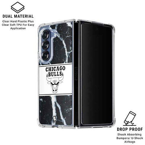 NBA Chicago Bulls Marble Galaxy Z Fold6 Clear Case