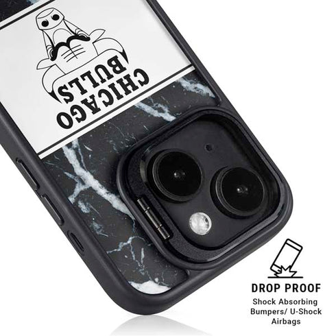 NBA Chicago Bulls Marble iPhone 14 Kickstand Case