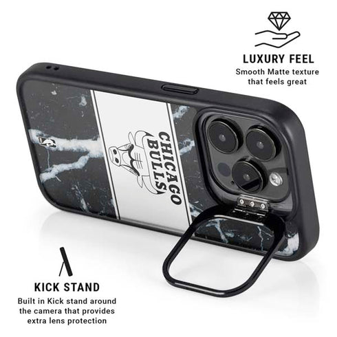 NBA Chicago Bulls Marble iPhone 14 Pro Kickstand Case