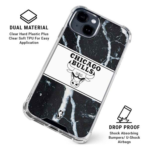 NBA Chicago Bulls Marble iPhone 15 Clear Case