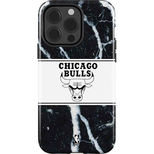 NBA Chicago Bulls Marble iPhone 15 Pro Impact Case