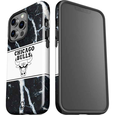 NBA Chicago Bulls Marble iPhone 15 Pro Impact Case