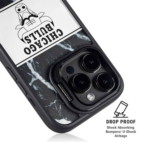 NBA Chicago Bulls Marble iPhone 15 Pro Kickstand Case