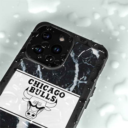 NBA Chicago Bulls Marble iPhone 15 Pro Waterproof Case
