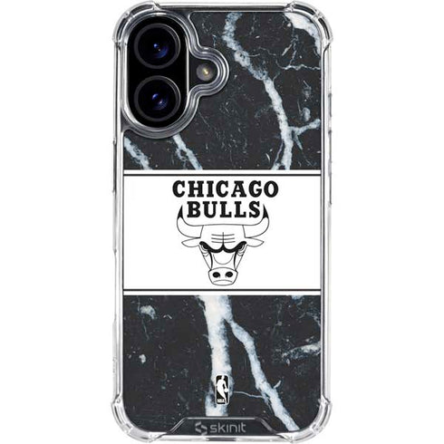 NBA Chicago Bulls Marble iPhone 16 Clear Case