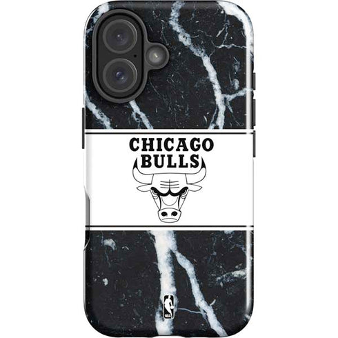 NBA Chicago Bulls Marble iPhone 16 Impact Case