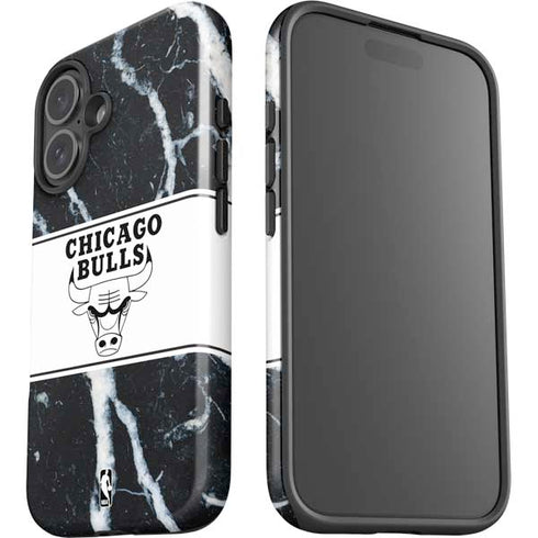 NBA Chicago Bulls Marble iPhone 16 Impact Case